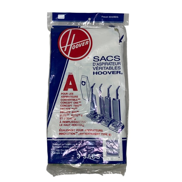 Hoover Vacuum Cleaner Bags Type A 3 Bags Discontinued OLD STOCK. - Picture 2 of 2